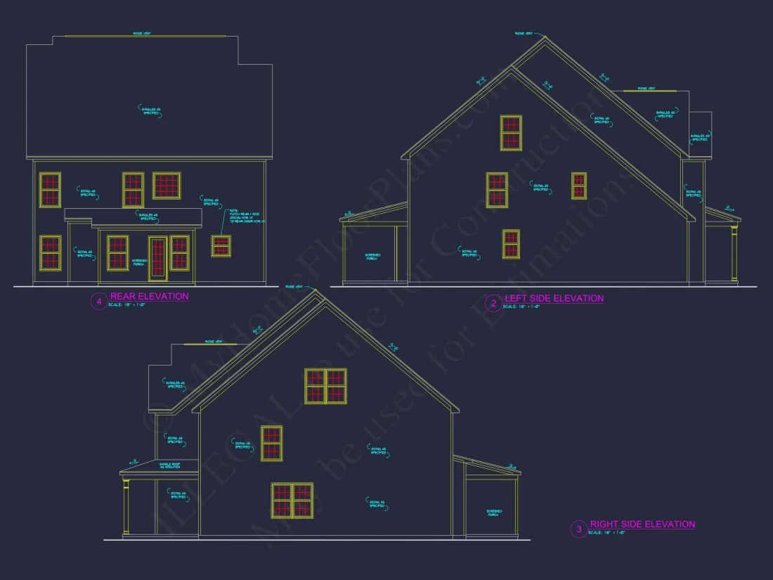 Modern house Blueprint with 2 Floors, CAD-Ready Floor Plans