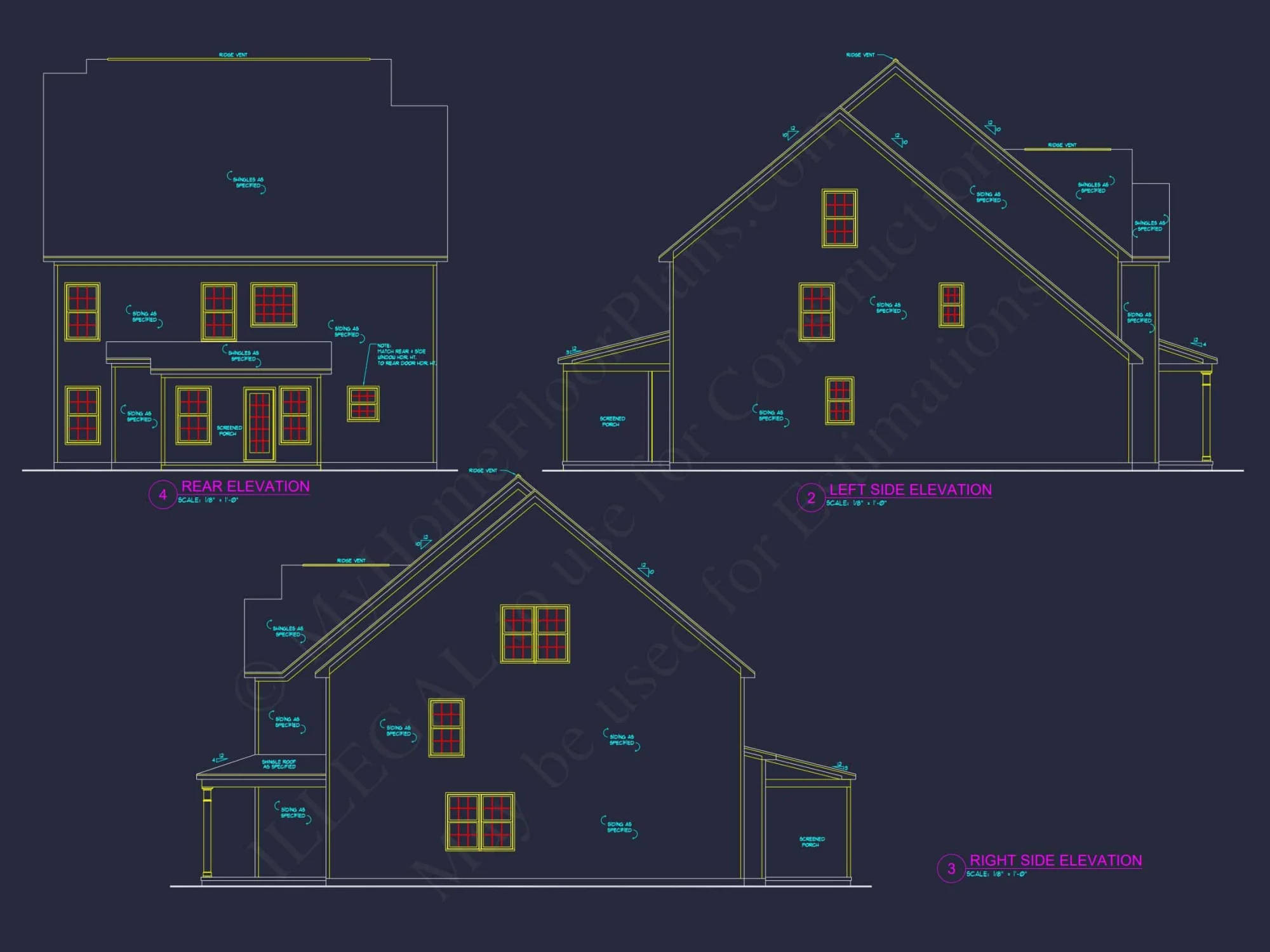 Modern house Blueprint with 2 Floors, CAD-Ready Floor Plans