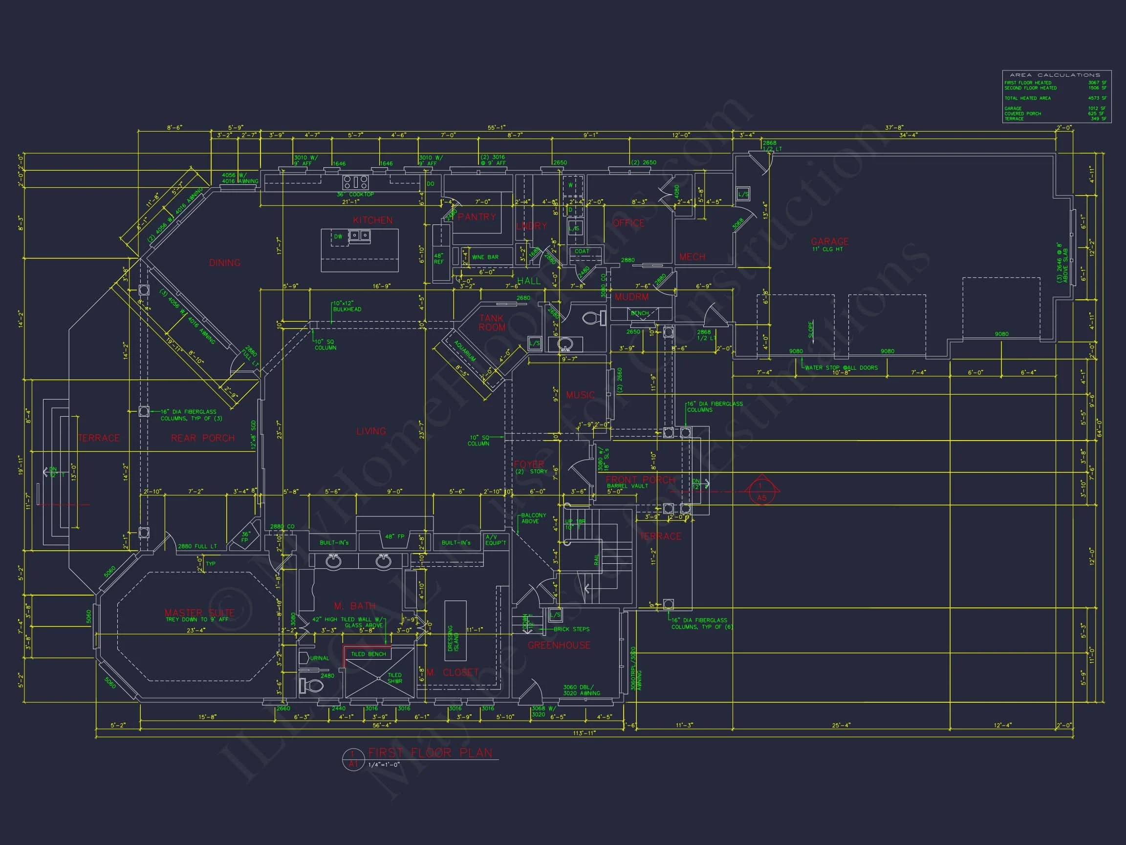 13-1916 HOUSE PLAN - Luxury Craftsman House Floor Plan with CAD Designs 6 Luxury Craftsman house Floor Plan with CAD Designs