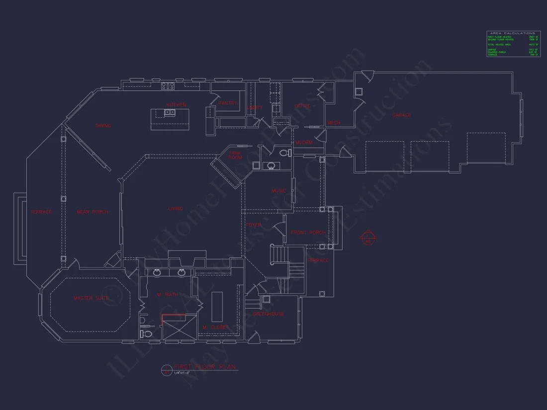 Luxury Craftsman house Floor Plan with CAD Designs
