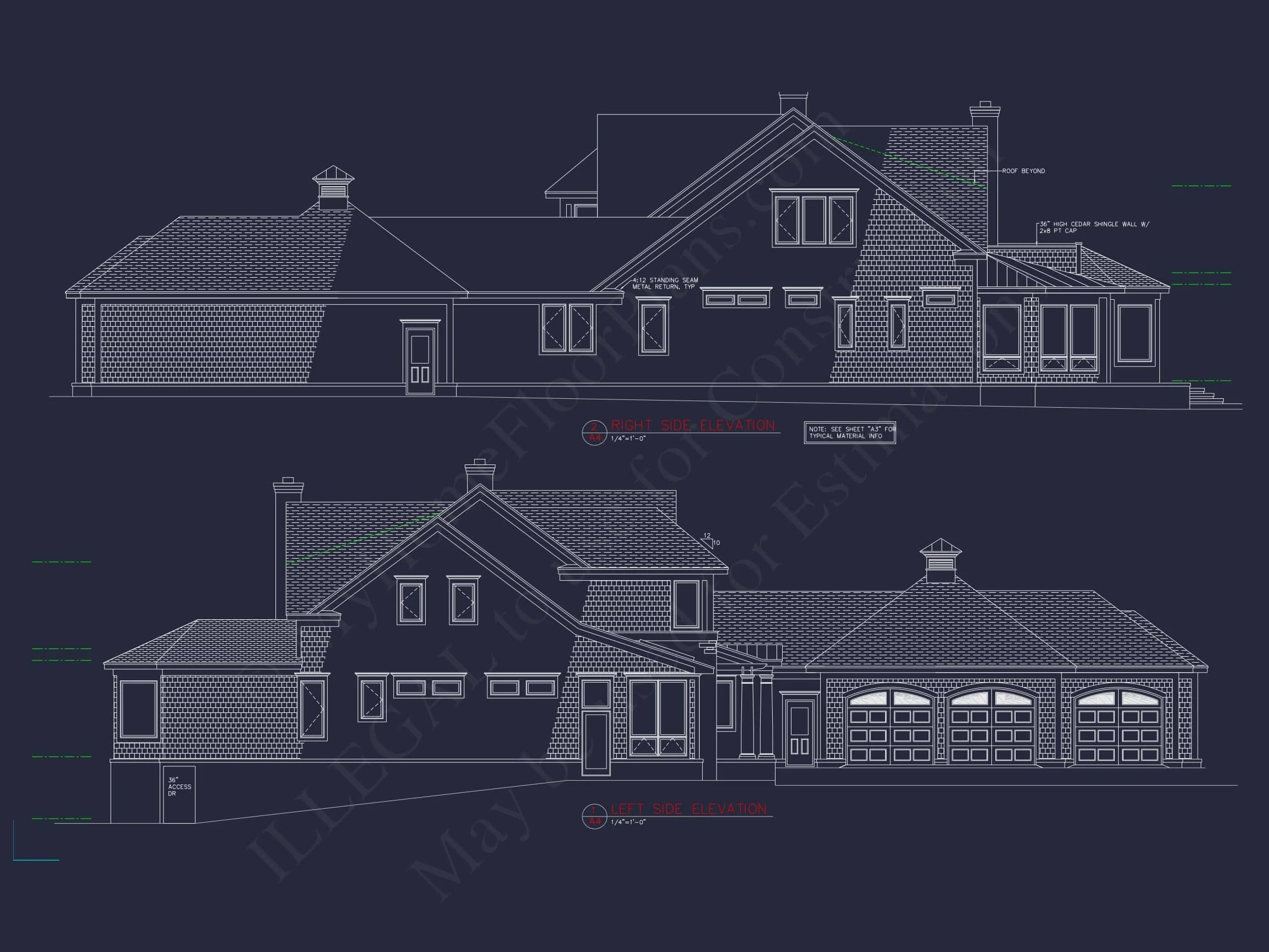 13-1916 HOUSE PLAN - Luxury Craftsman House Floor Plan with CAD Designs 3 Luxury Craftsman house Floor Plan with CAD Designs