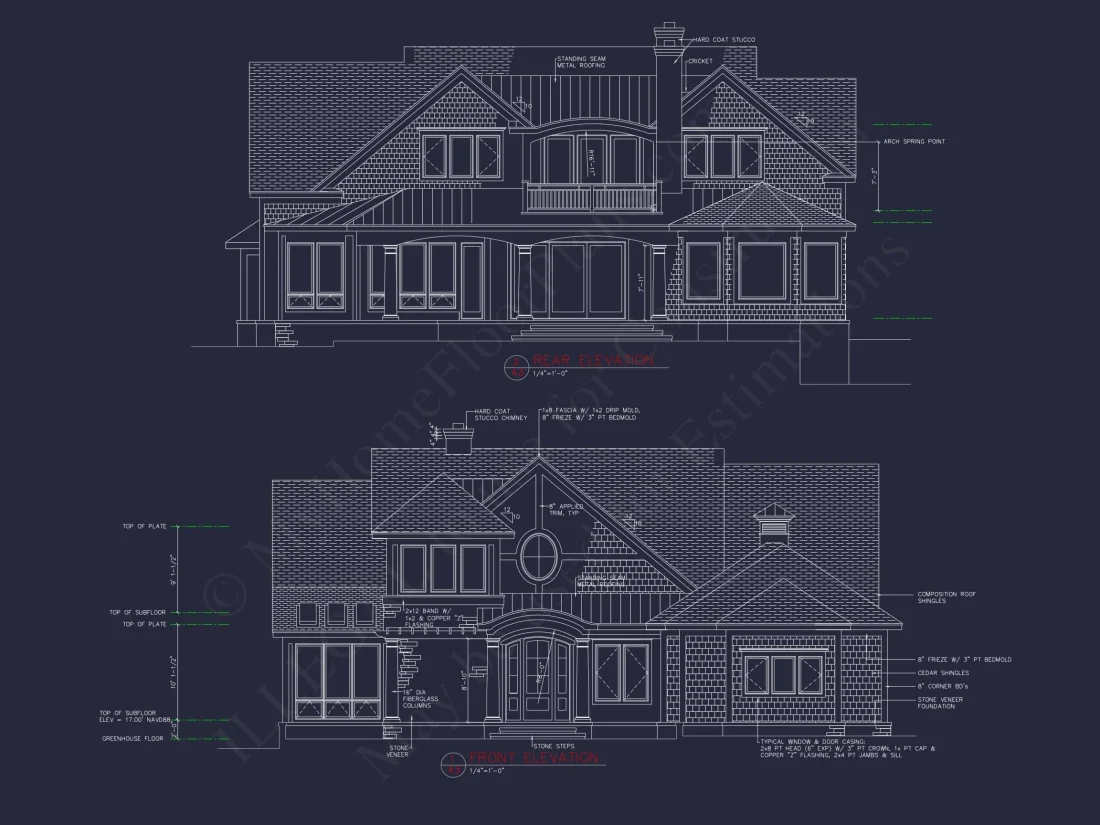 Luxury Craftsman house Floor Plan with CAD Designs