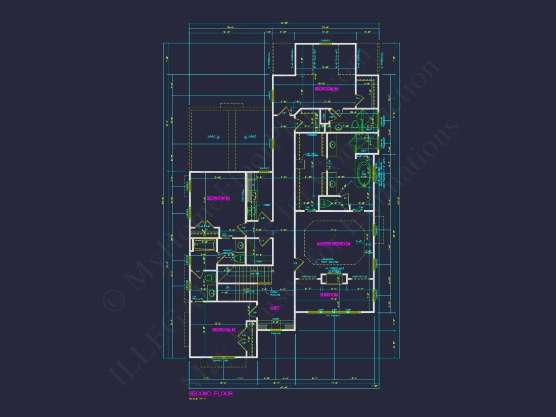 Stunning house Floor Plan with Blueprint and CAD Designs