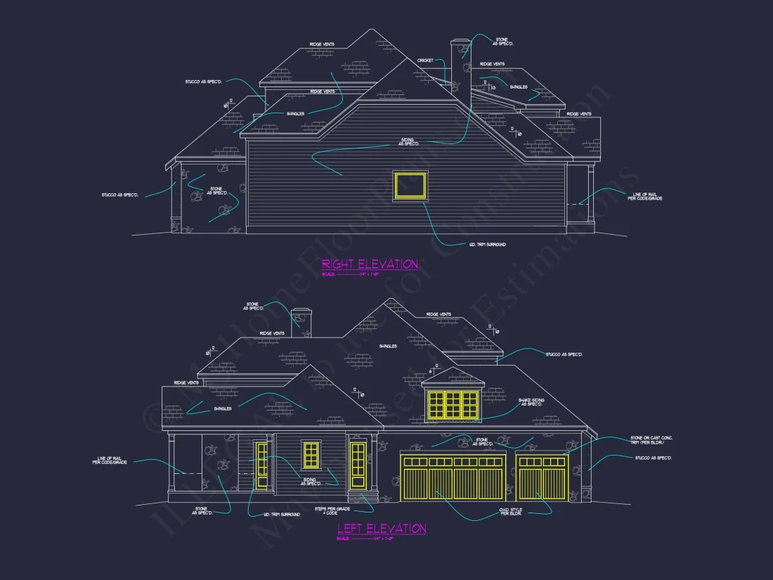 Custom house Plans with Modern Blueprint CAD Architecture