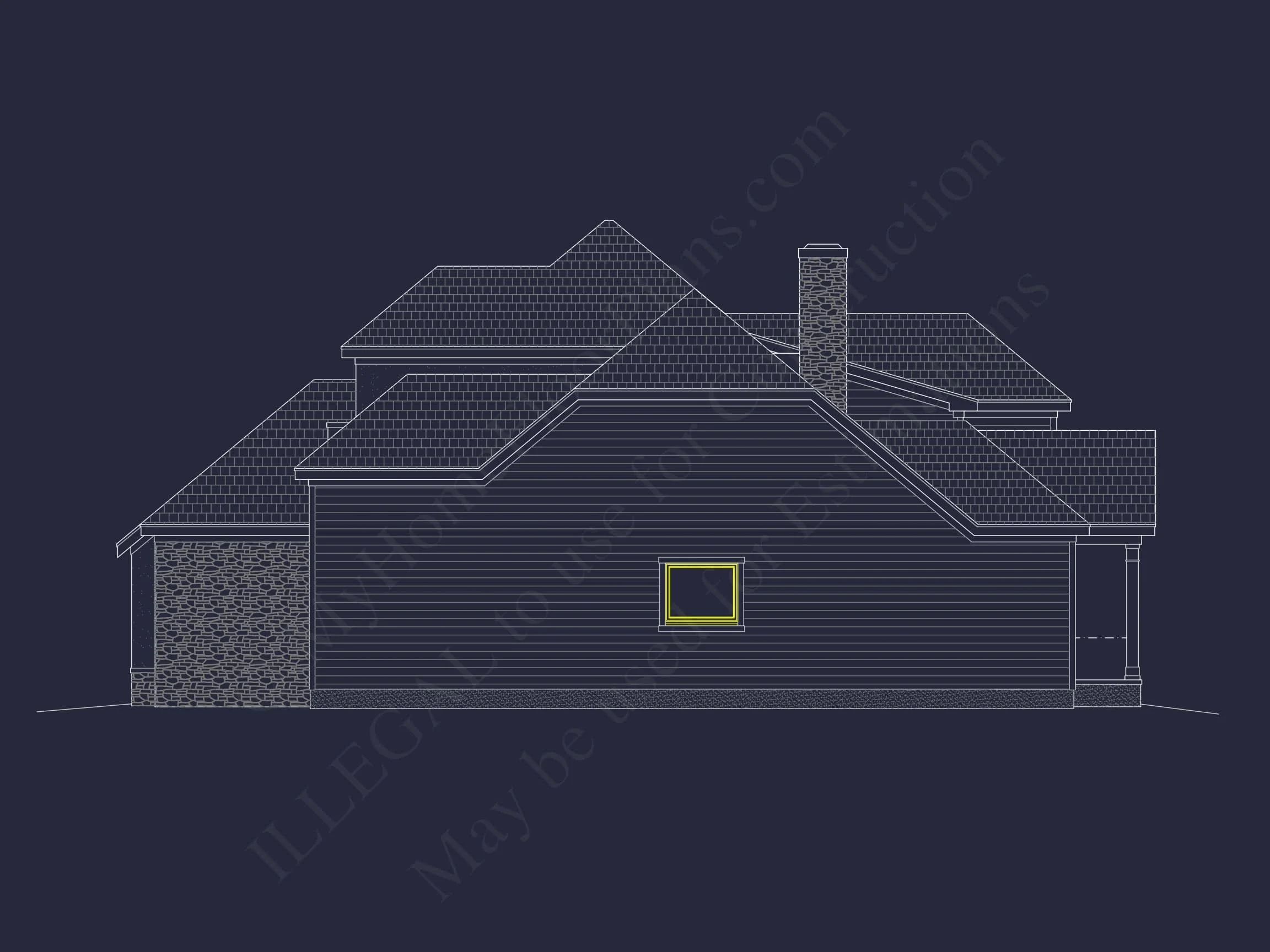 13-1886 HOUSE PLAN - 4-Bed, 5-Bath, 3512 SF European House Plan 6 Custom house Plans with Modern Blueprint CAD Architecture
