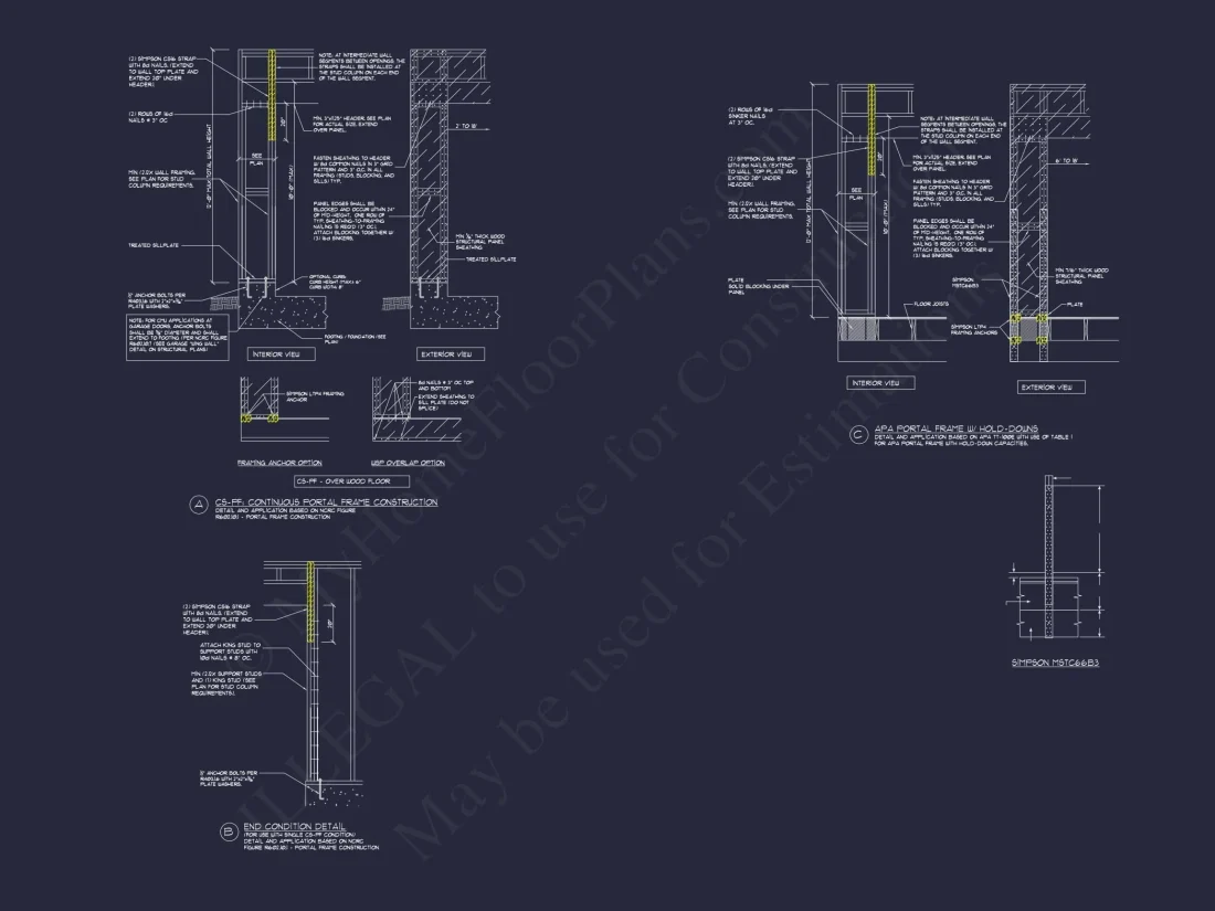 Beach house Plan with 4 Bedrooms and 3 Floors – Full CAD Design