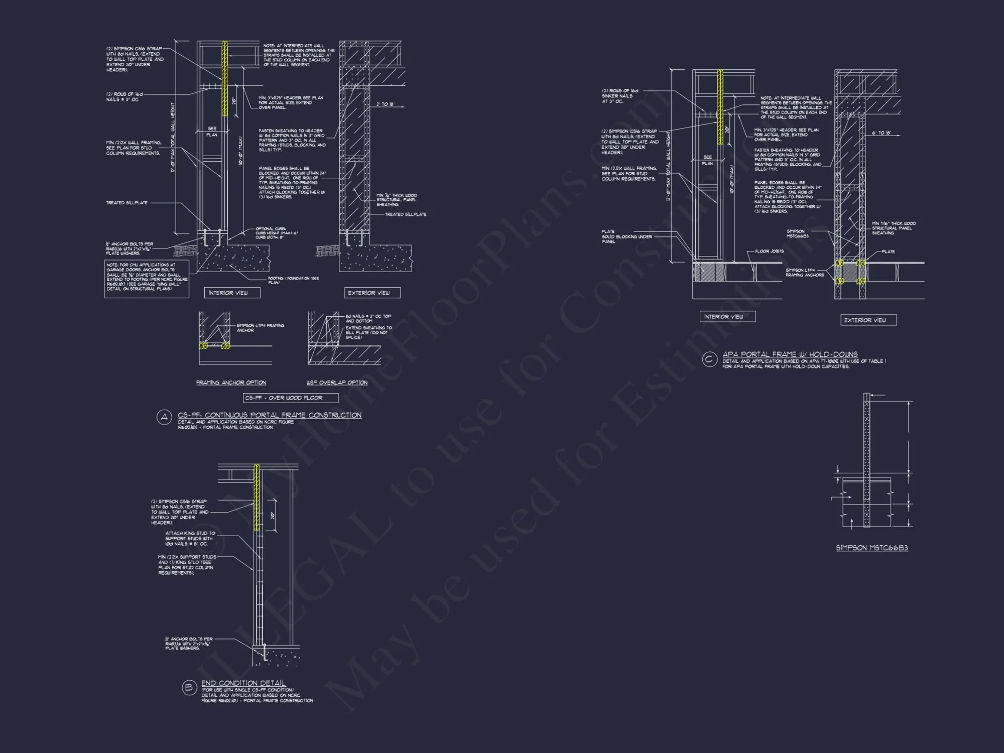 Beach house Plan with 4 Bedrooms and 3 Floors – Full CAD Design