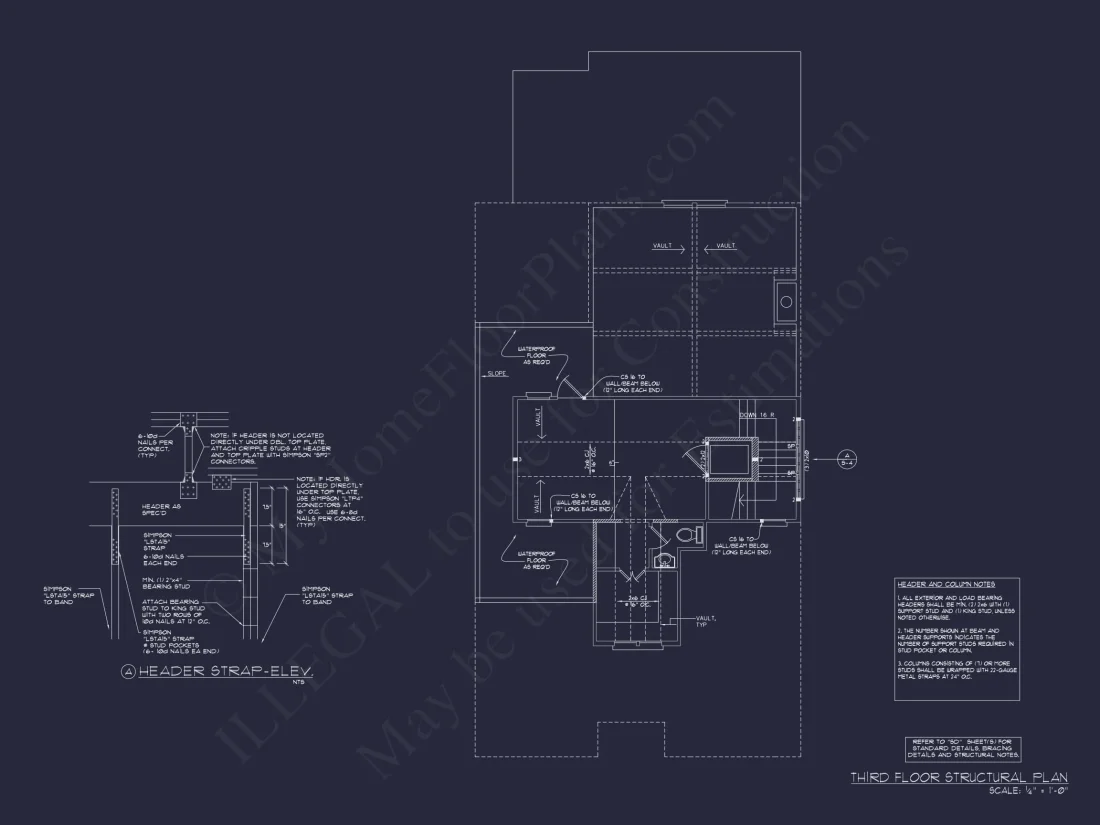 Beach house Plan with 4 Bedrooms and 3 Floors – Full CAD Design
