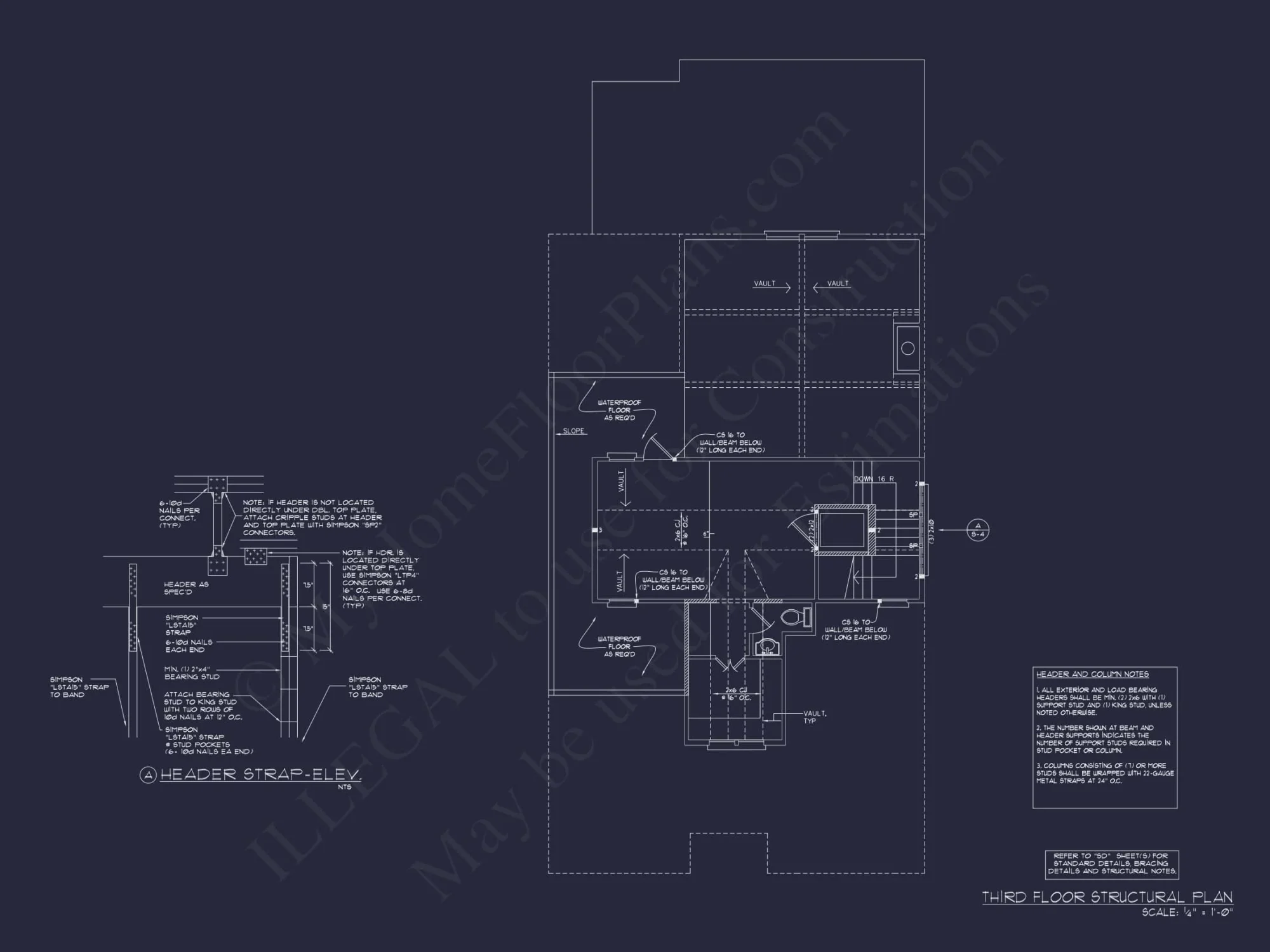 Beach house Plan with 4 Bedrooms and 3 Floors – Full CAD Design