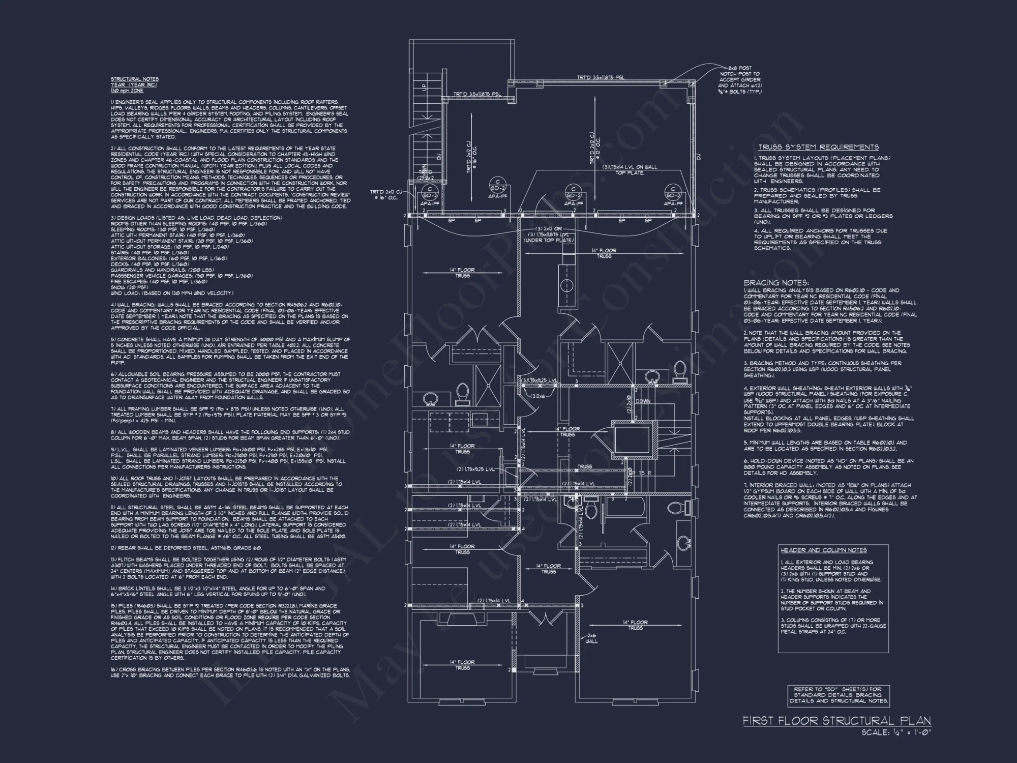 Beach house Plan with 4 Bedrooms and 3 Floors – Full CAD Design