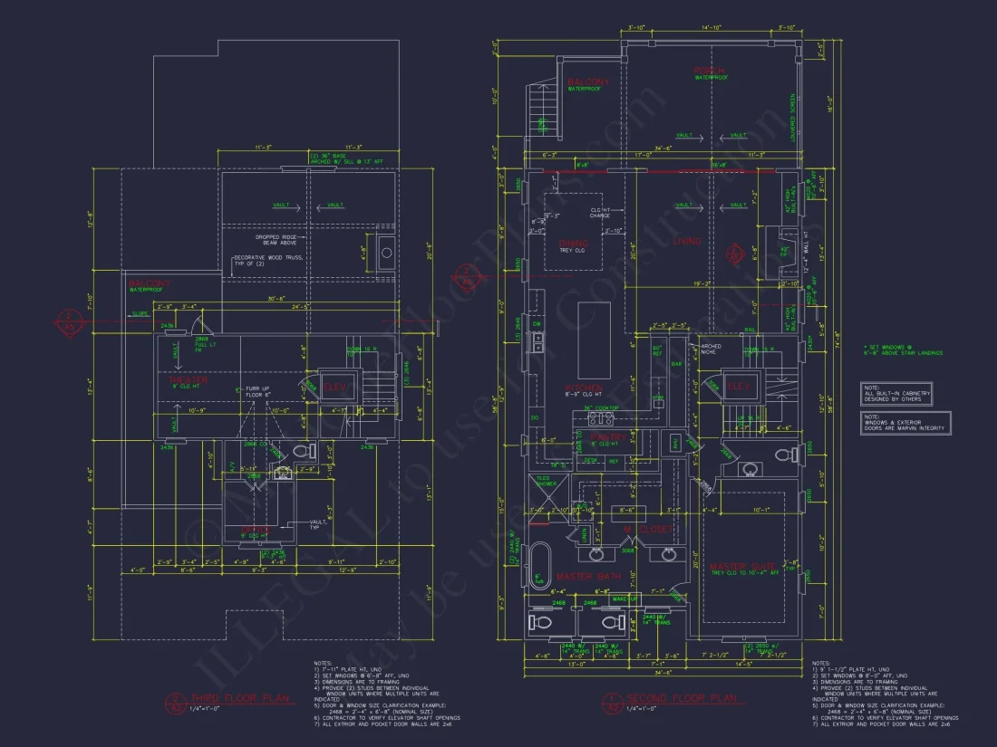 Beach house Plan with 4 Bedrooms and 3 Floors – Full CAD Design
