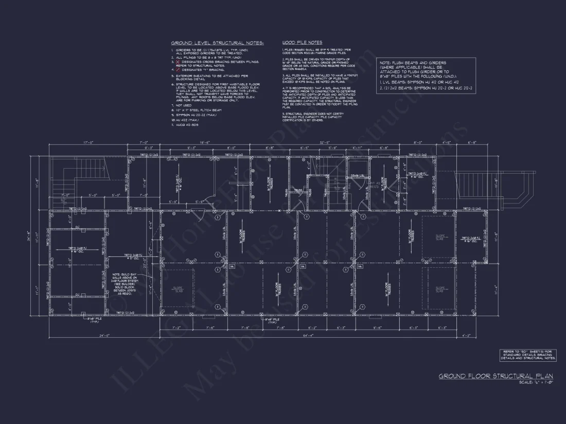 Coastal house Plan with CAD Floor Designs and Blueprint