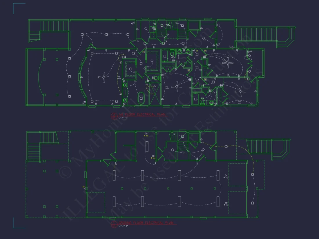Coastal house Plan with CAD Floor Designs and Blueprint