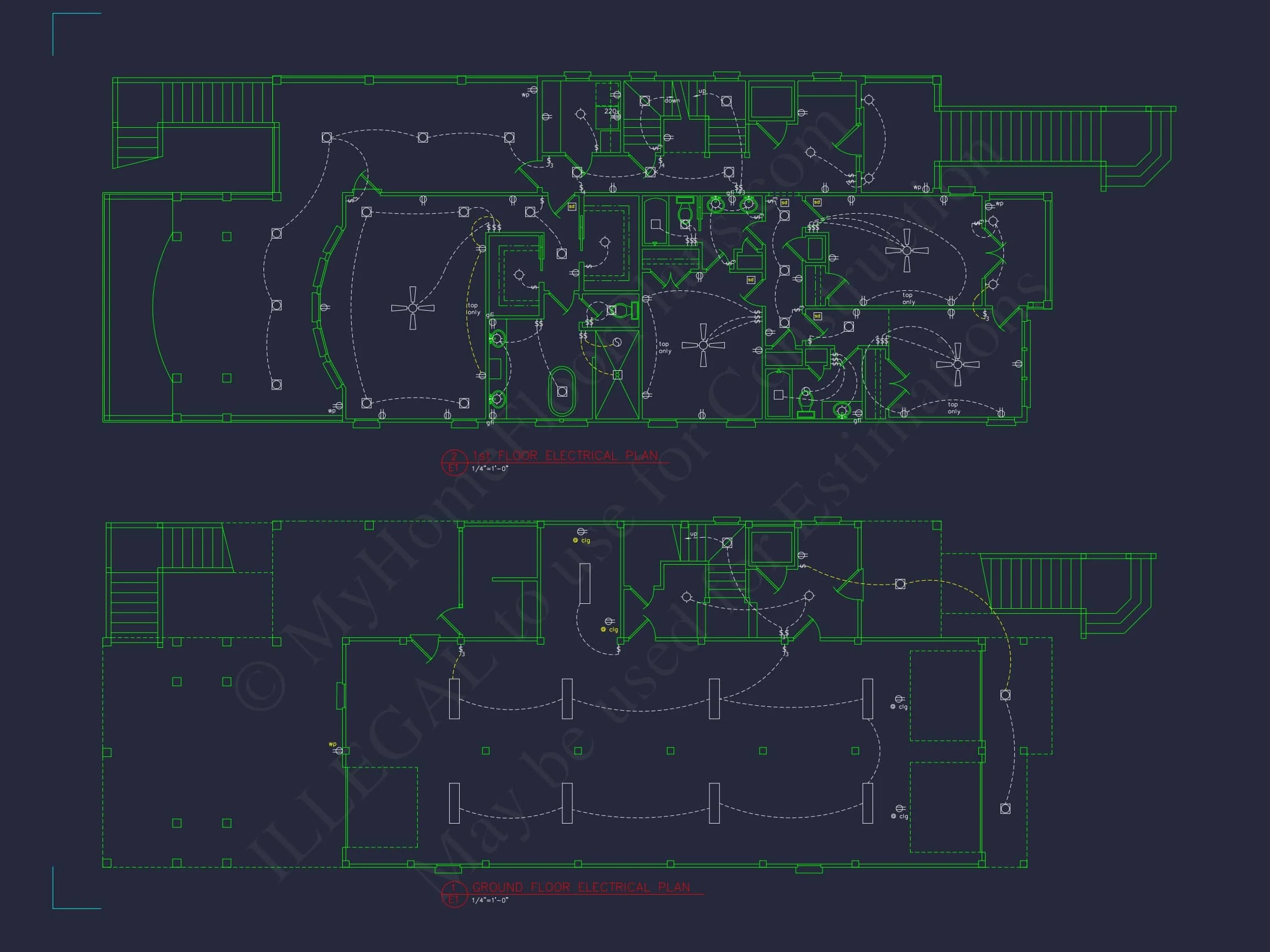 13-1763 HOUSE PLAN - Coastal Beach House Plan - 5-Bed, 5-Bath, 4,159 SF 63 Coastal house Plan with CAD Floor Designs and Blueprint