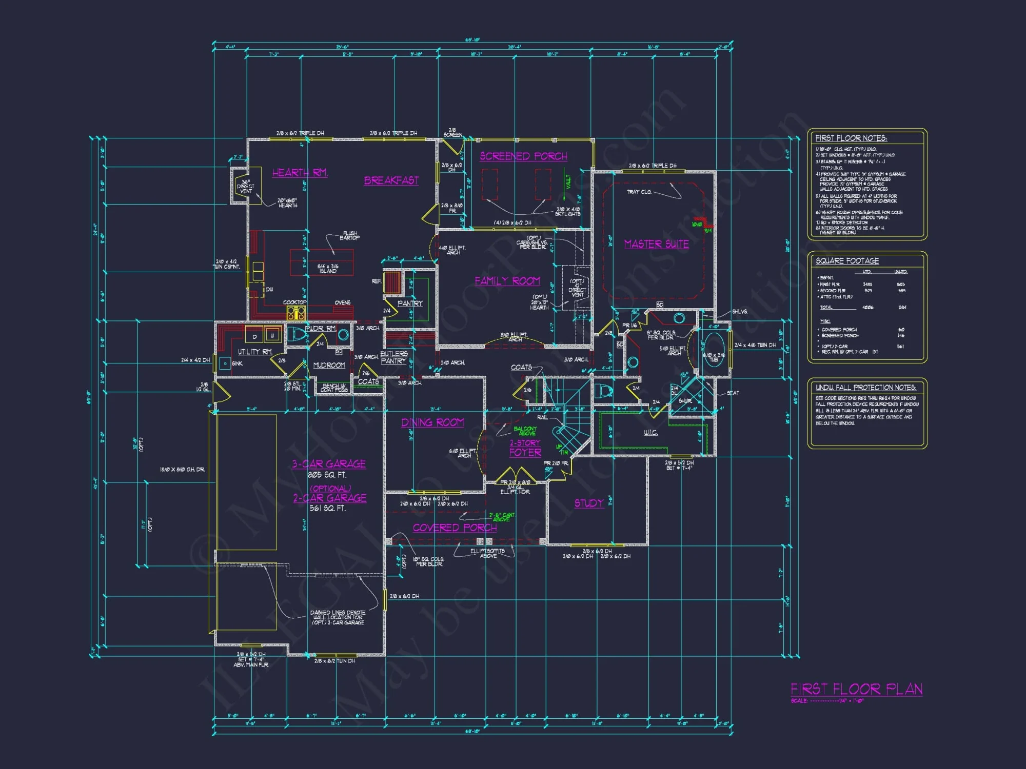 Custom house Blueprint with 2-Story Plan and Modern Designs