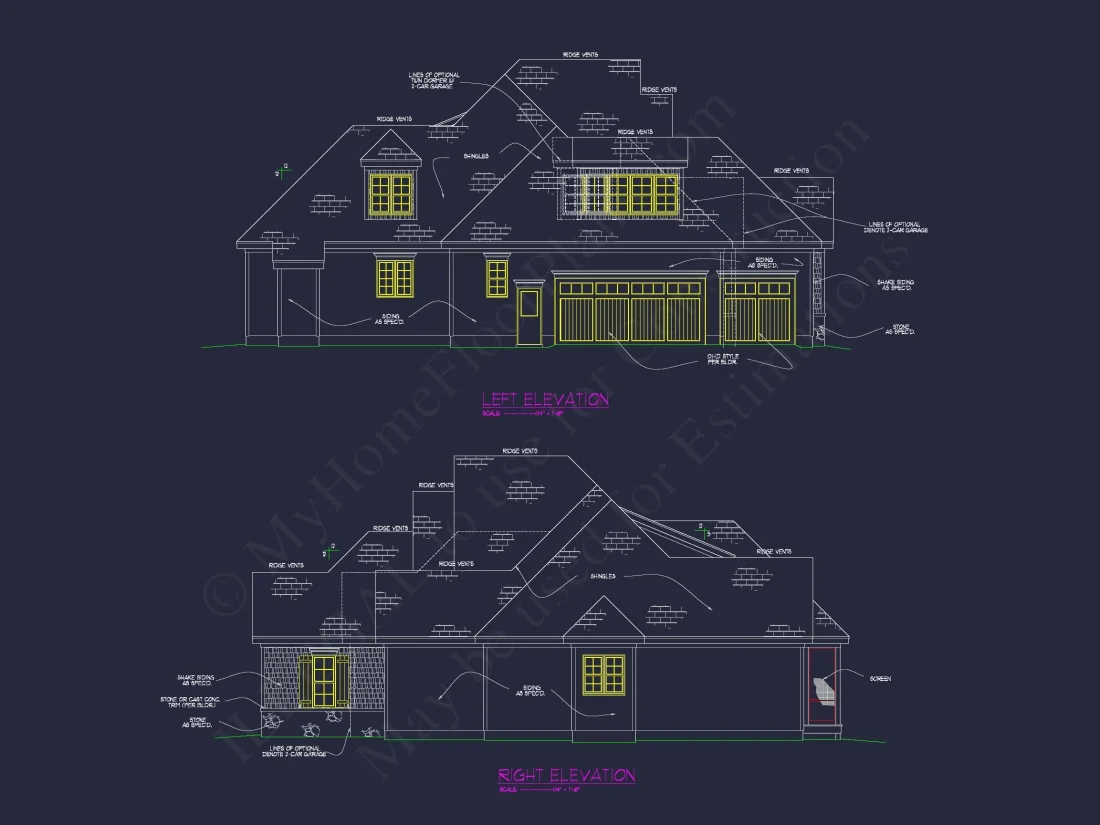 Custom house Blueprint with 2-Story Plan and Modern Designs