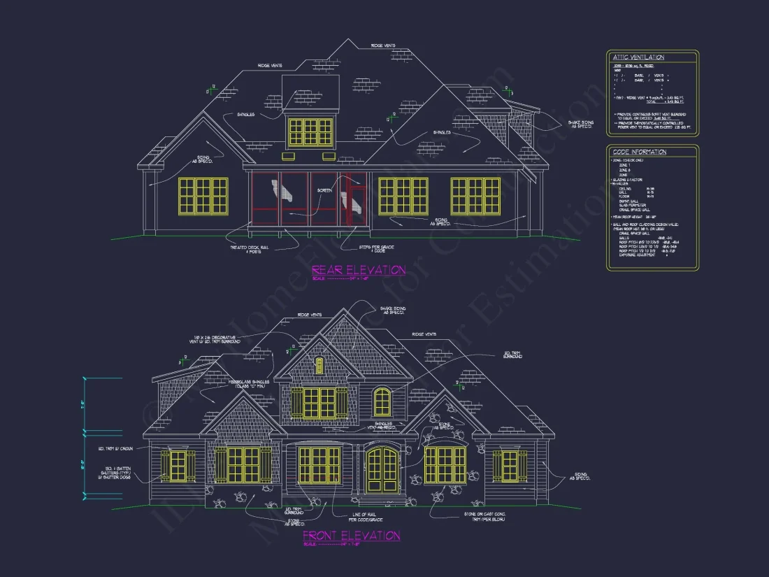 Custom house Blueprint with 2-Story Plan and Modern Designs