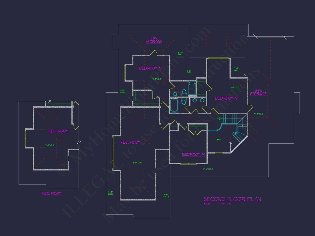 Custom house Blueprint with 2-Story Plan and Modern Designs