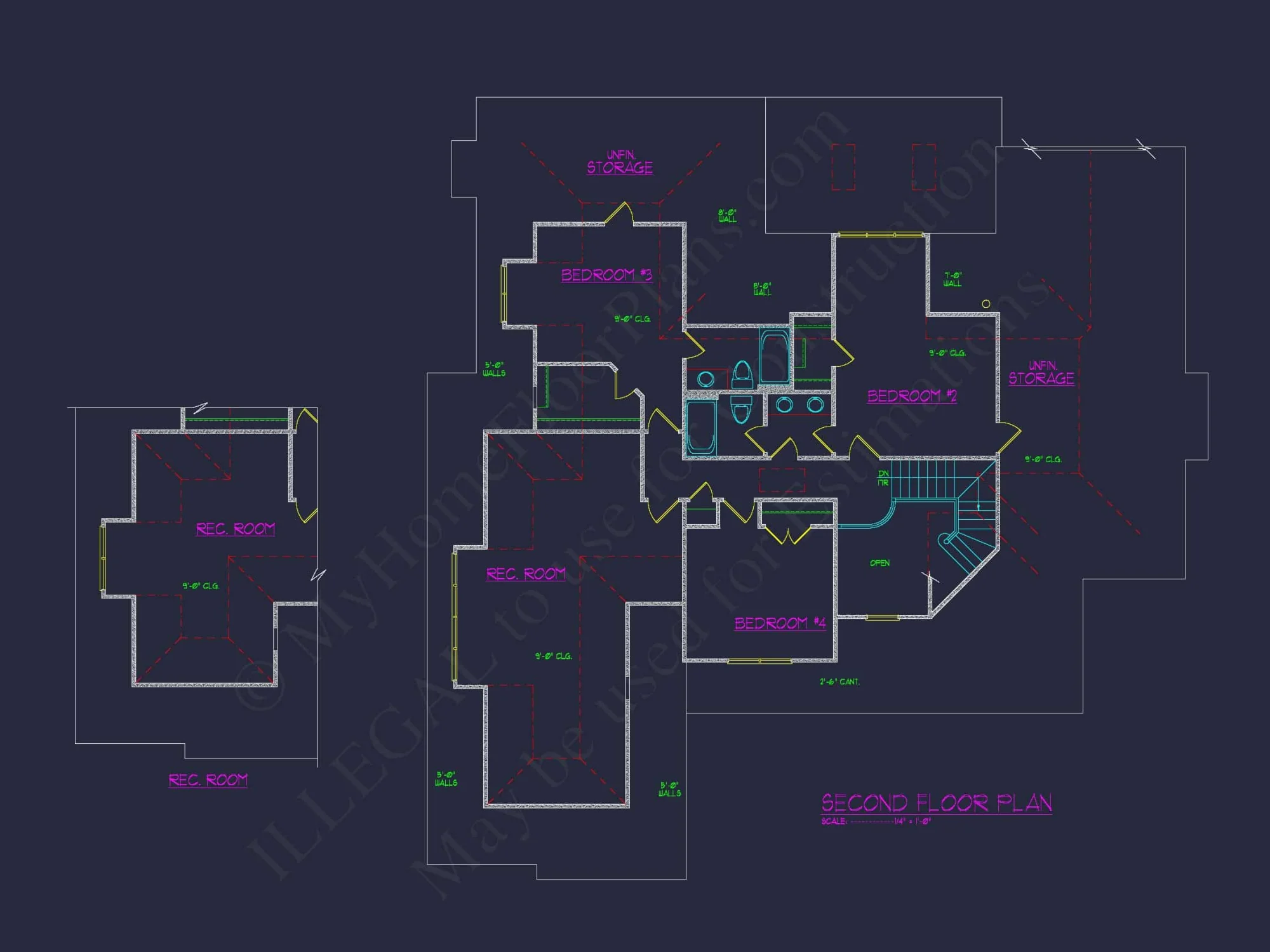 Custom house Blueprint with 2-Story Plan and Modern Designs