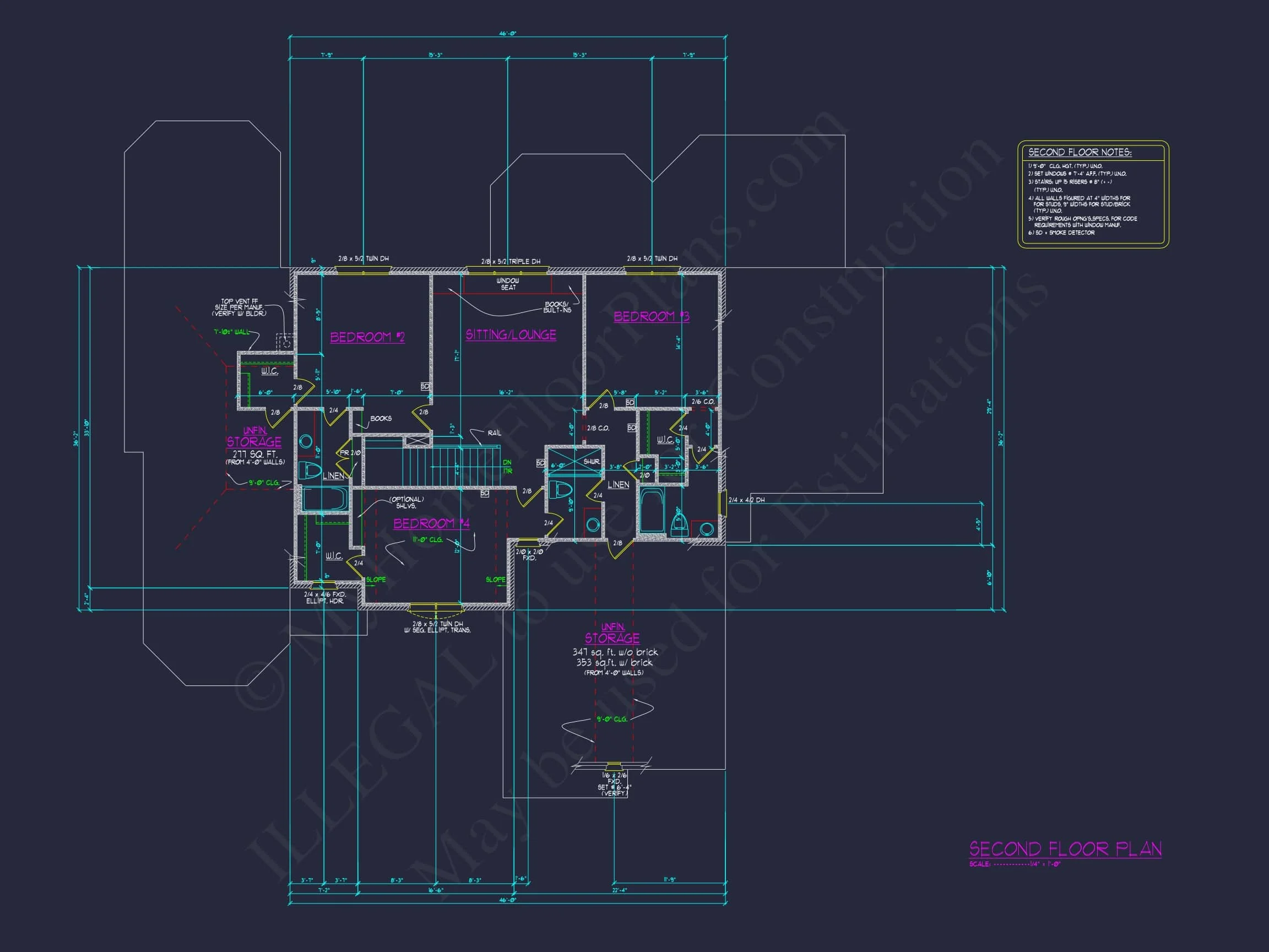 13-1498 HOUSE PLAN - 4-Bed, 5-Bath, 5585 SF European House Plan 11 Luxury CAD Blueprint Architecture