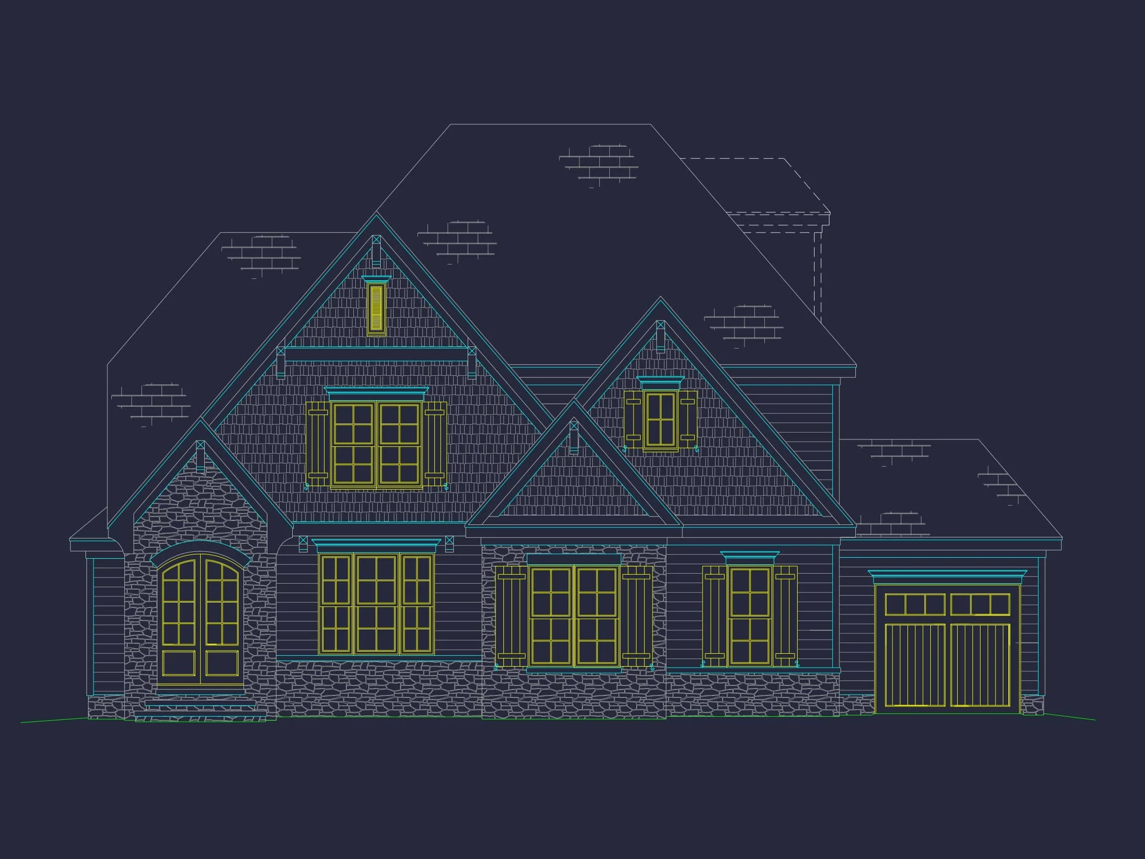 Modern Craftsman house Plan with 3 Floors and Unique Designs