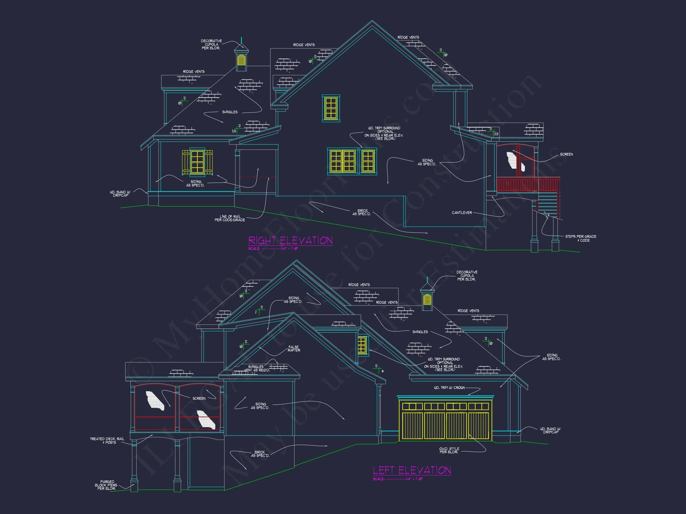 13-1318 HOUSE PLAN - Elegant House Design Featuring CAD Floor Plans and Blueprints 7 Elegant house Design Featuring CAD Floor Plans and Blueprints