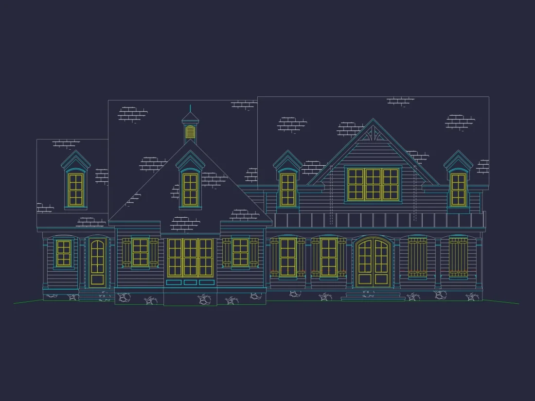 Elegant house Design Featuring CAD Floor Plans and Blueprints