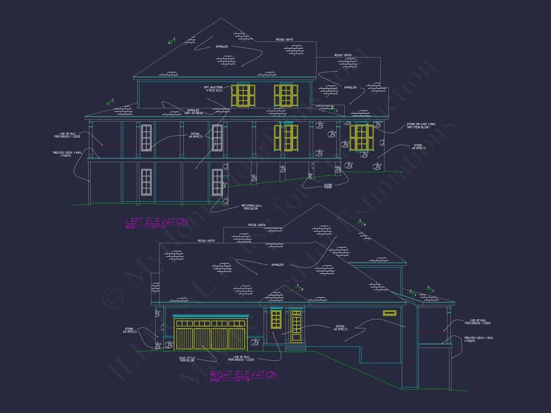 Stunning Colonial house Architecture with Complete CAD Plans