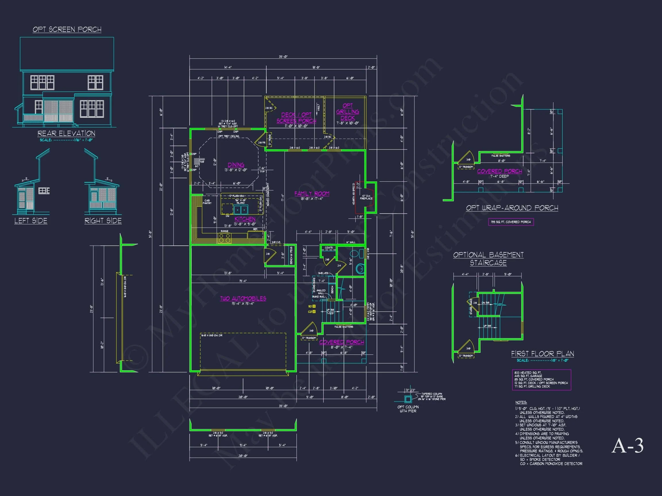 13-1246 HOUSE PLAN - Modern Suburban House Plan with Detailed Floor Blueprint CAD 47 Modern Suburban house Plan with Detailed Floor Blueprint CAD