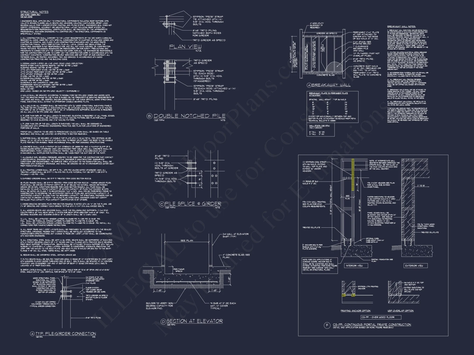Beach house Floor Plan With Detached Garage and Living Space
