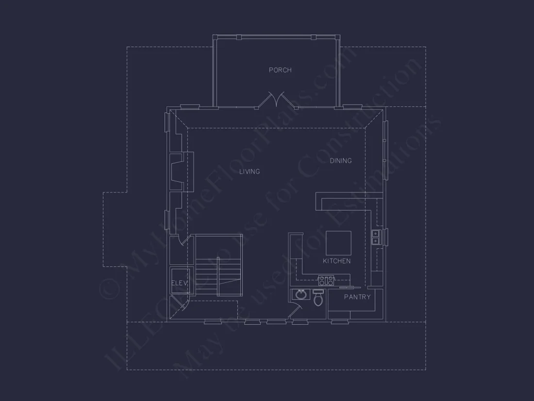 Beach house Floor Plan With Detached Garage and Living Space