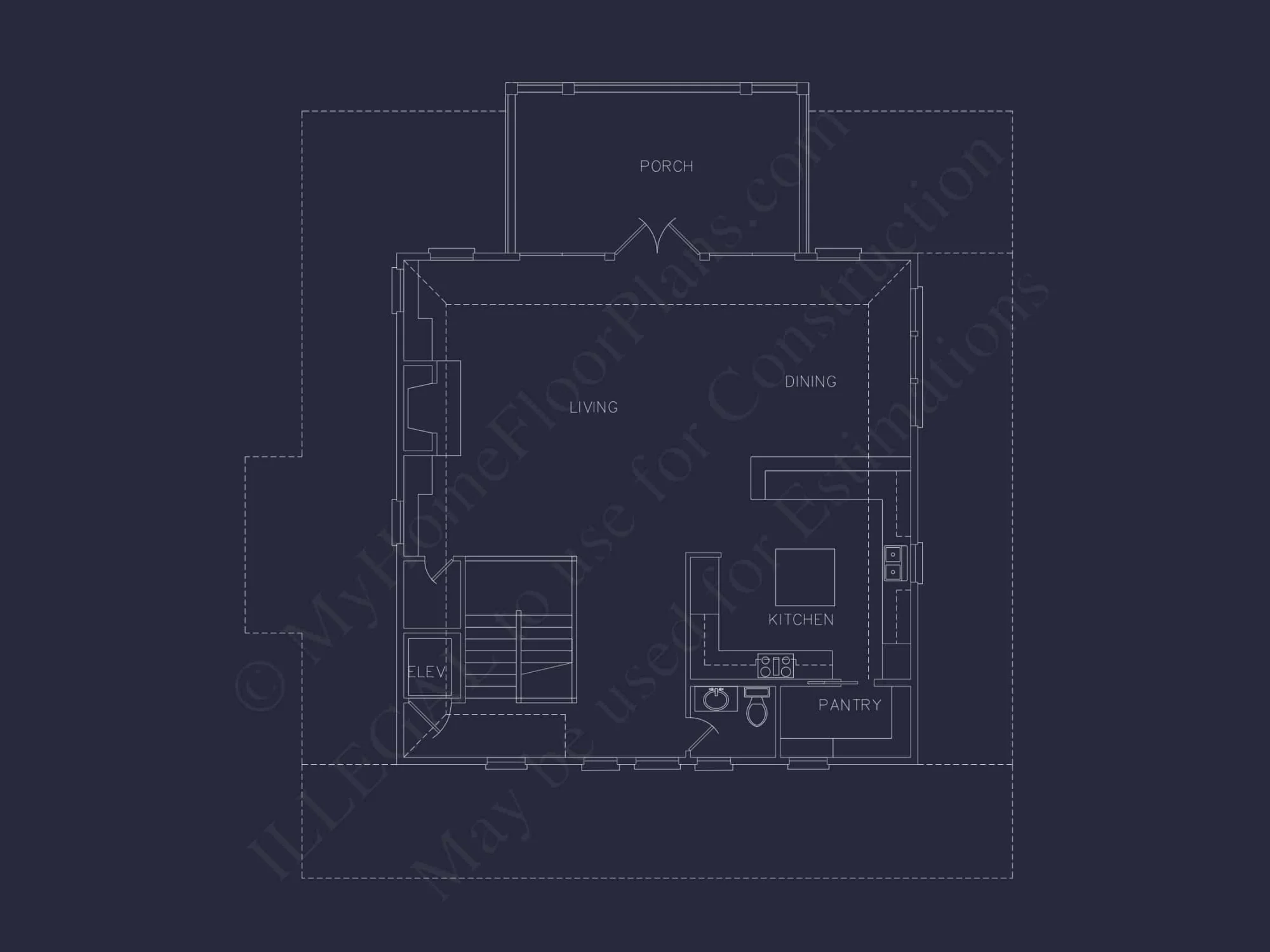 Beach house Floor Plan With Detached Garage and Living Space