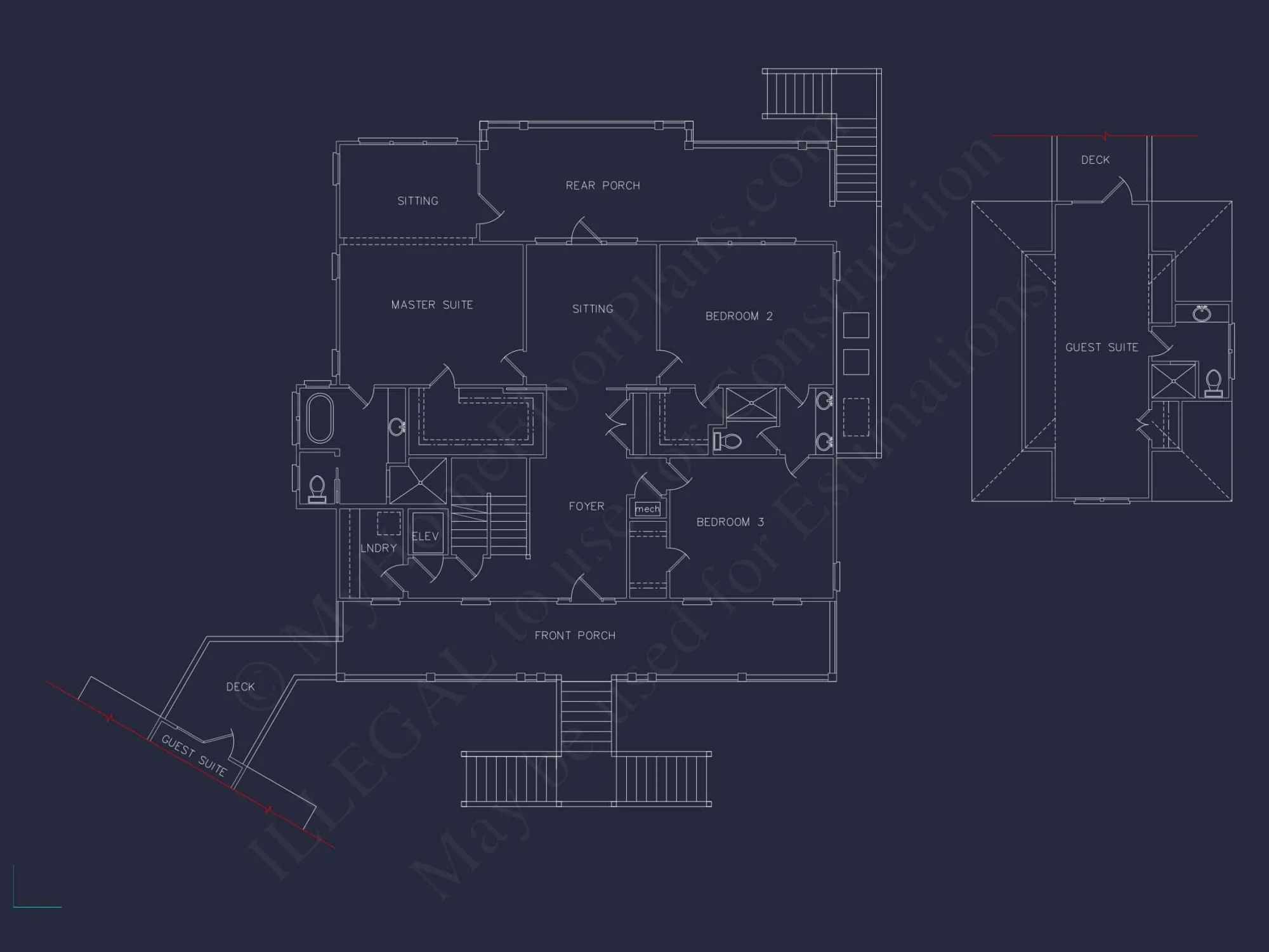 Beach house Floor Plan With Detached Garage and Living Space