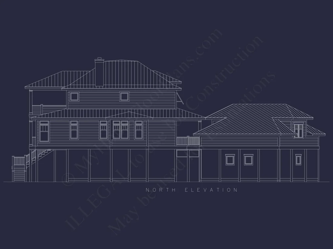 Beach house Floor Plan With Detached Garage and Living Space