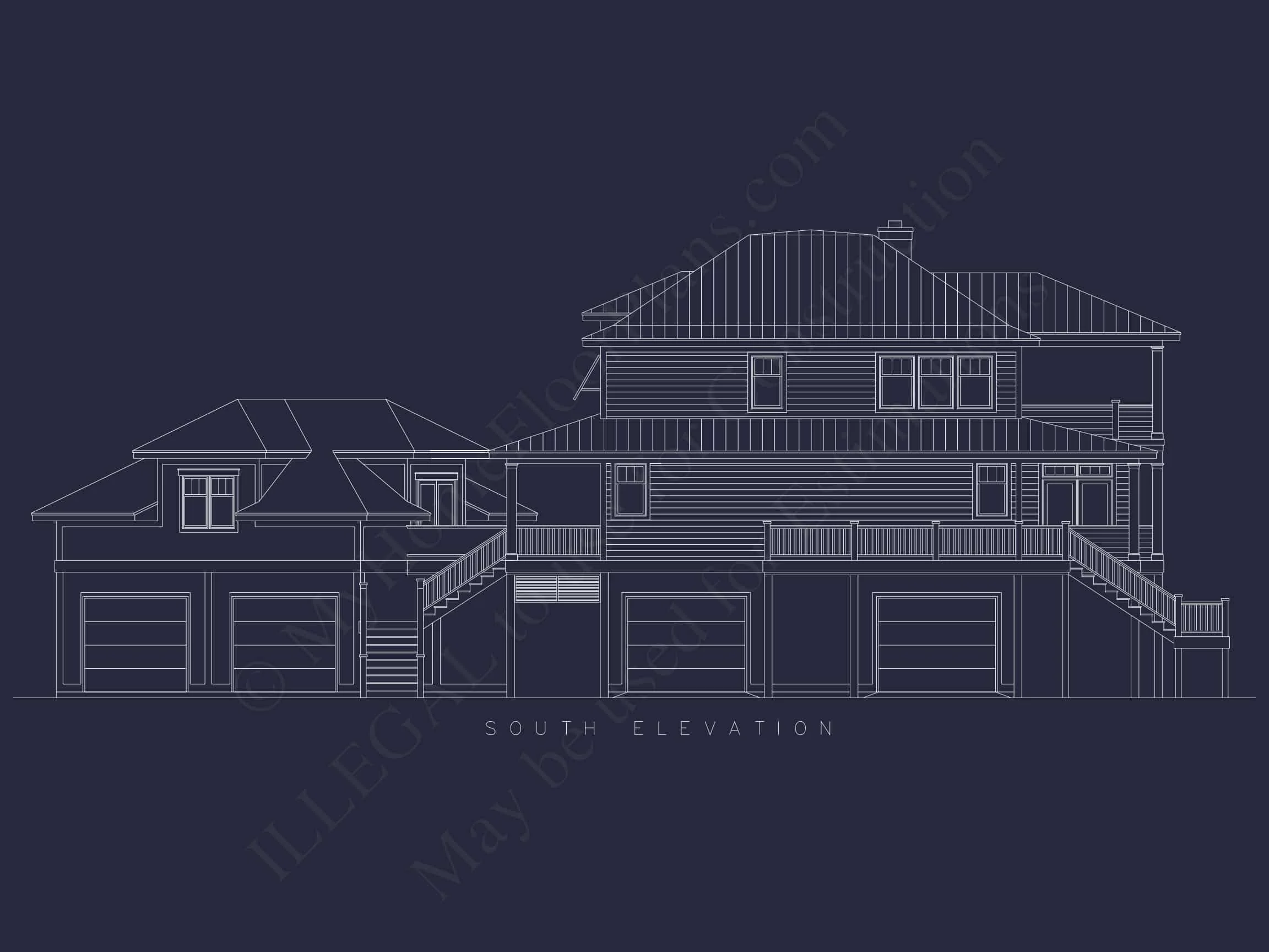 13-1139 HOUSE PLAN - Beach House Floor Plan With Detached Garage and Living Space 4 Beach house Floor Plan With Detached Garage and Living Space