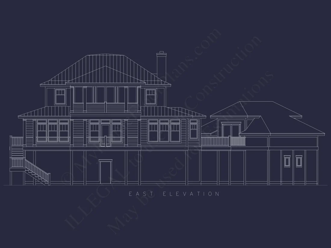 Beach house Floor Plan With Detached Garage and Living Space