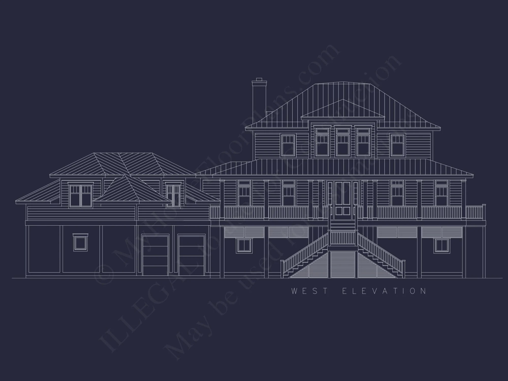 Beach house Floor Plan With Detached Garage and Living Space