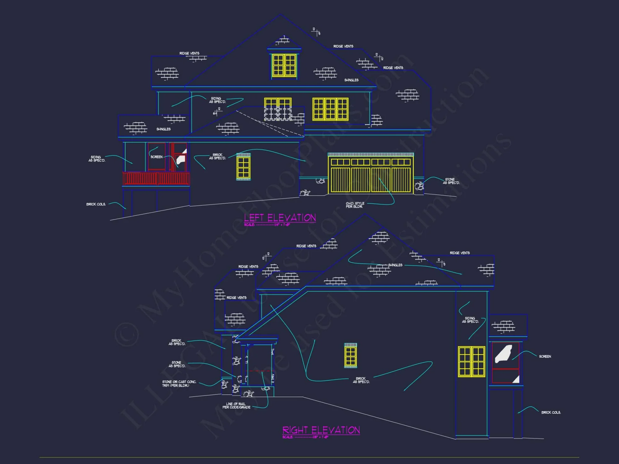 3.5-Story Colonial Farmhouse Blueprint