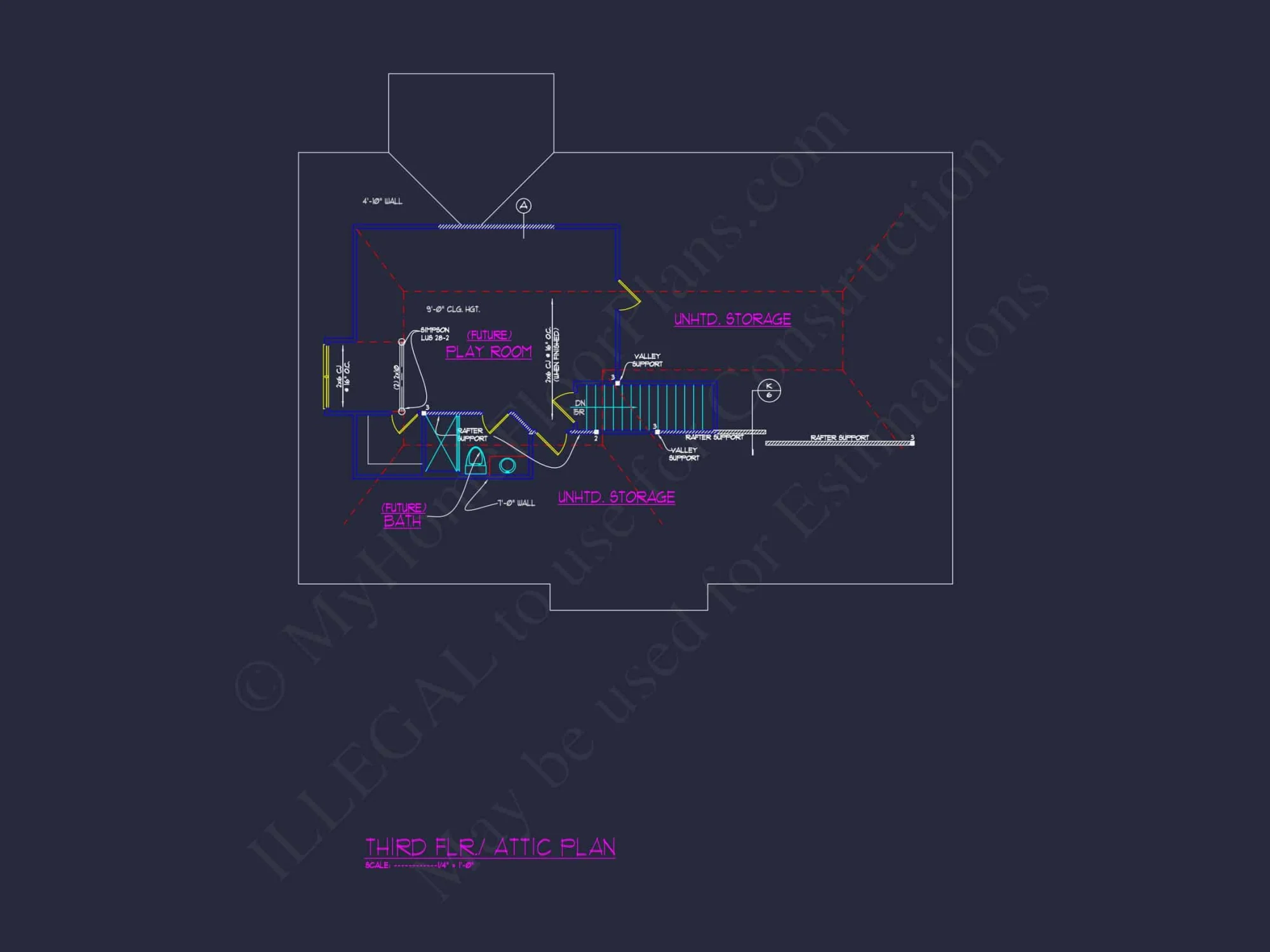 3.5-Story Colonial Farmhouse Blueprint