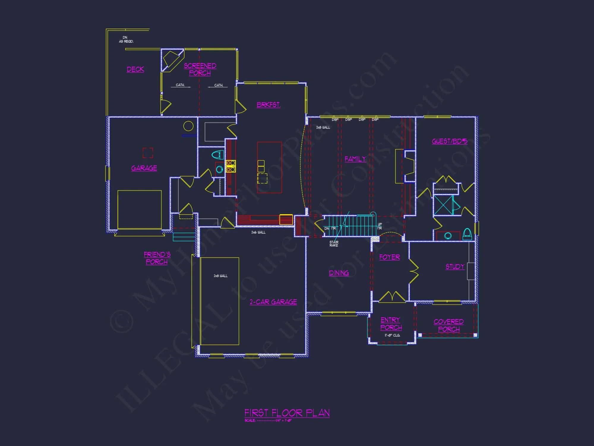 3.5-Story Colonial Farmhouse Blueprint