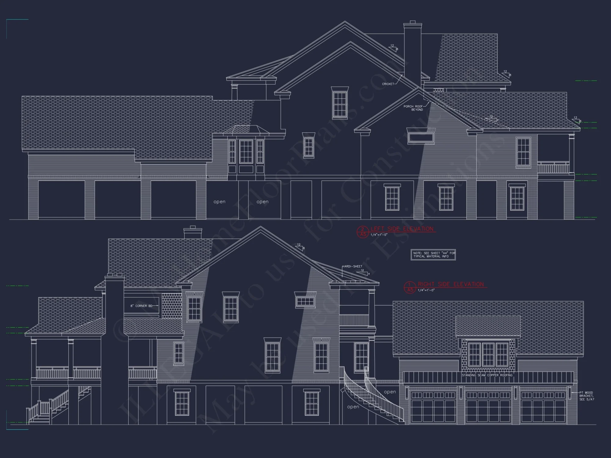 Luxury house Plan with 3 Floors, CAD Blueprints, and Classic Designs