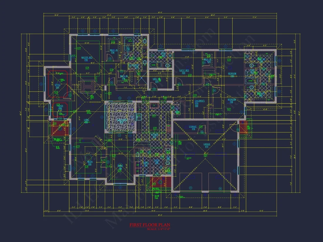 Elegant house Floor Plan in CAD with Blueprint Designs
