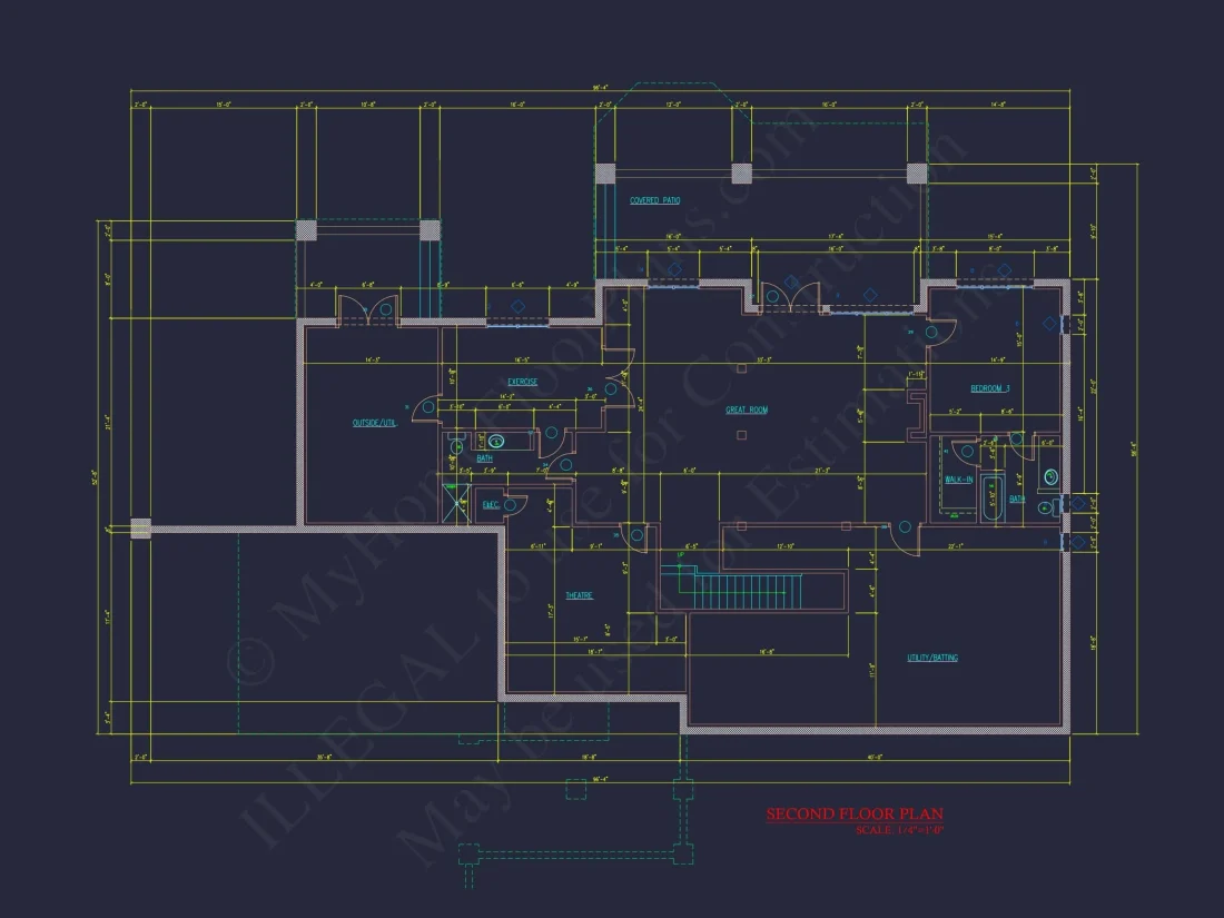 Elegant house Floor Plan in CAD with Blueprint Designs