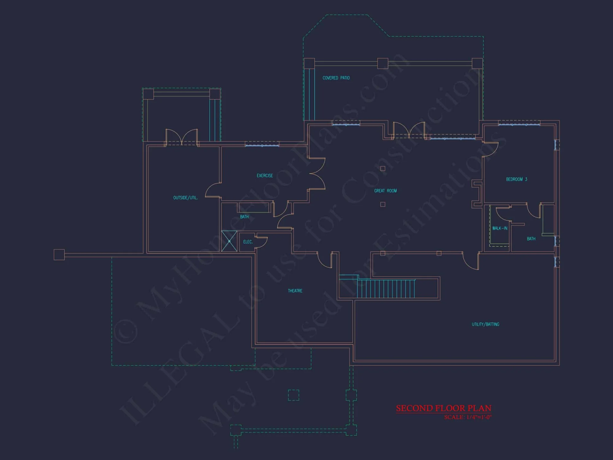 Elegant house Floor Plan in CAD with Blueprint Designs
