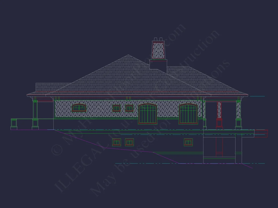 Elegant house Floor Plan in CAD with Blueprint Designs