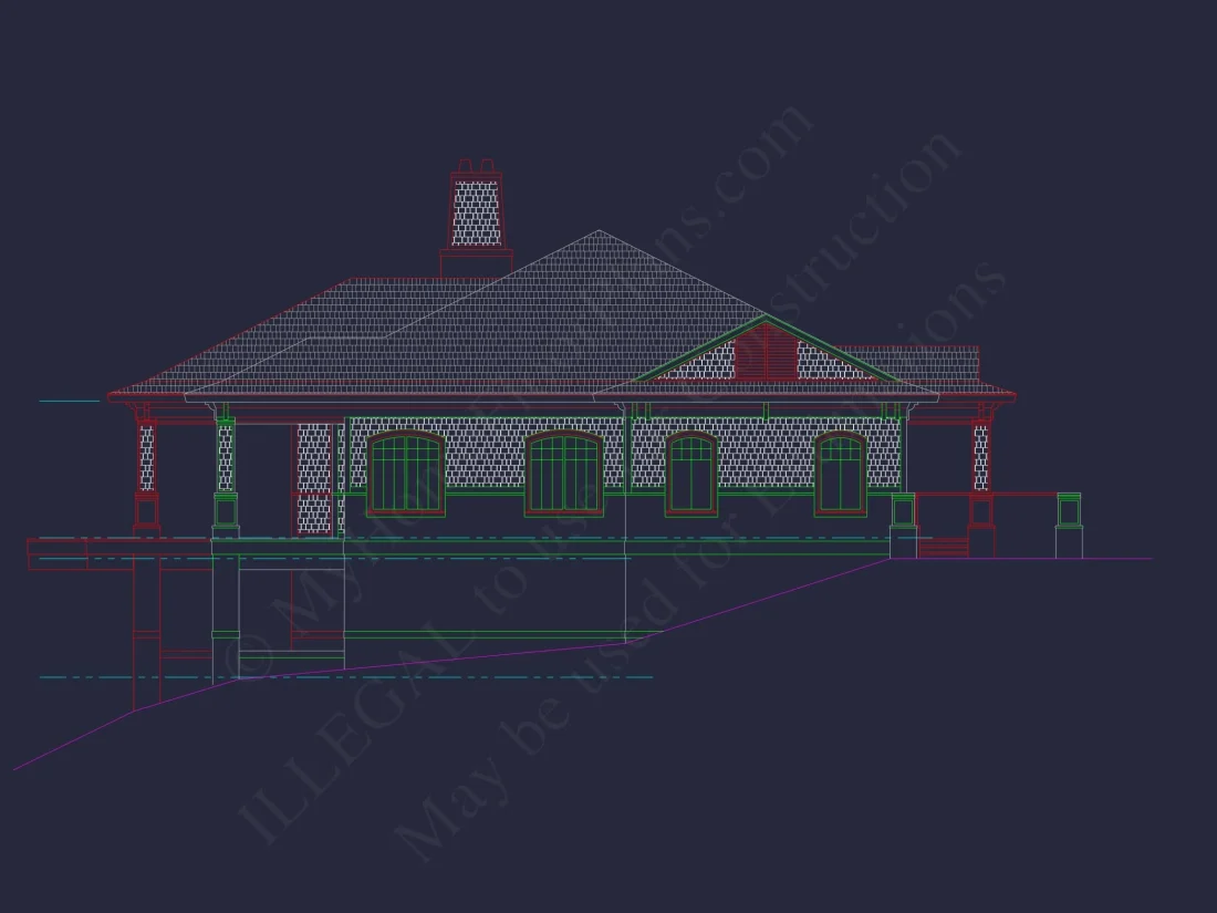 Elegant house Floor Plan in CAD with Blueprint Designs