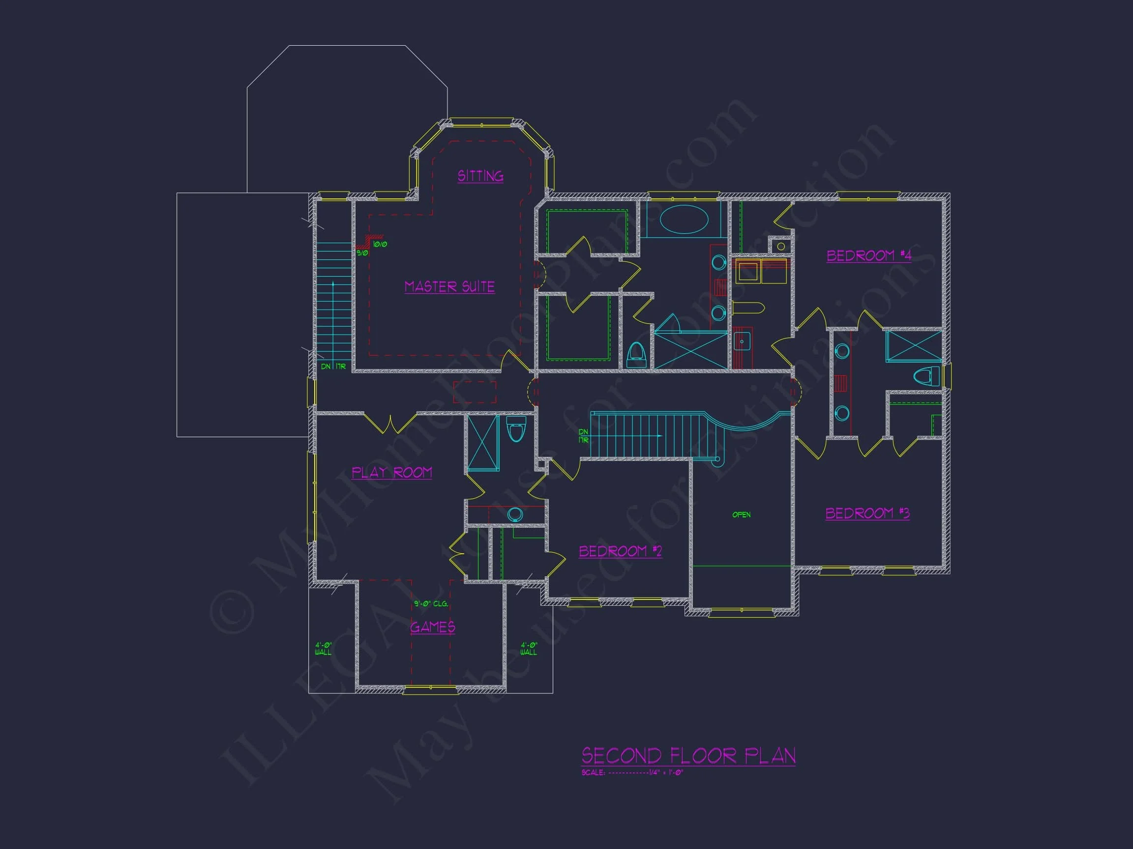 12-2798 HOUSE PLAN - Modern Suburban House Plan – 6 Beds, 5+ Baths, 5,678 Sq Ft with Dual Owner Suites 10 Expansive house Plan with Floor Plans & CAD Designs