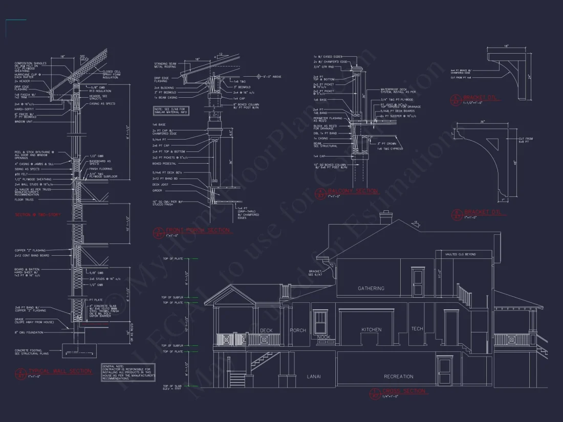 Elegant house Plan with CAD Designs & Blueprint Details