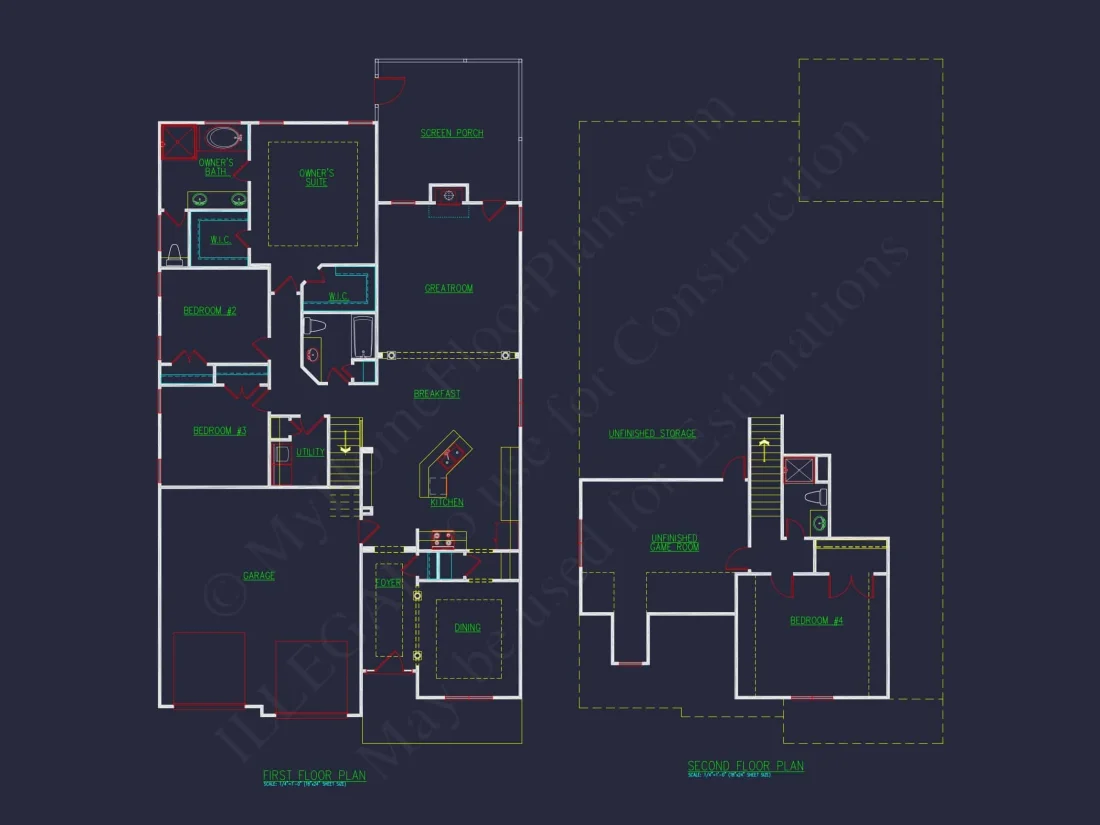Beautiful house Floor Plan with CAD Blueprint and Designs