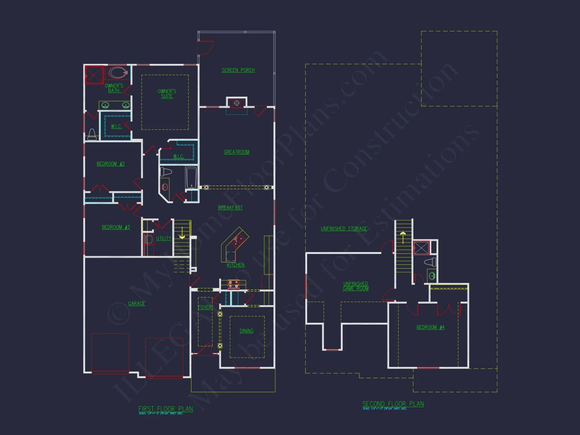 Beautiful house Floor Plan with CAD Blueprint and Designs